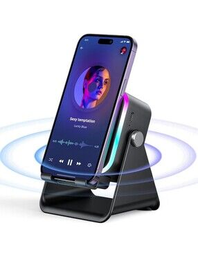 5-in-1 Wireless Induction & Bluetooth Speaker with Phone Stand & Power Bank